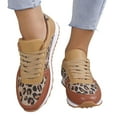thumbnail image 3 of Shoes for Women, Thick Bottom Leopard Print Lace Up Casual Sneakers Women Low Single Shoes Running Shoes,Running Shoes for Women,Womens Walking Shoes(Color:Brown,Size:US 9), 3 of 8