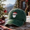 thumbnail image 4 of Voska Christmas Hats Christmas Baseball Cap Funny Santa Adjustable Embroidery Cotton Hat for Men Women Dark Green One Size, 4 of 5