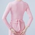 thumbnail image 3 of Zaldita Ballet Wrap Top Dance Long Sleeve Self Tie at Back Cardigan for Women Crochet Dance Tops Pink L, 3 of 4