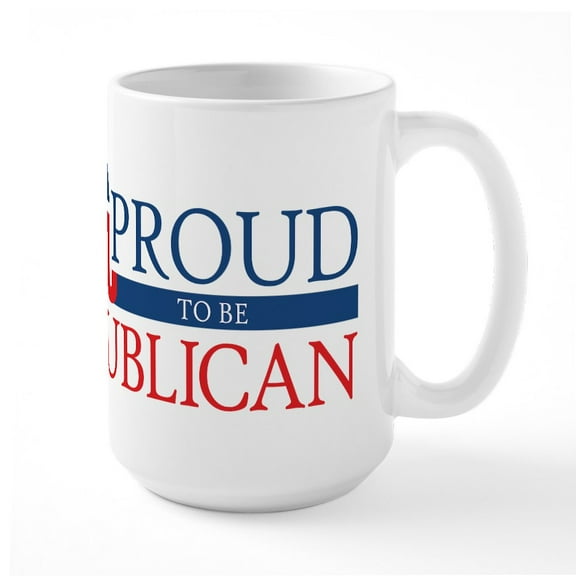 CafePress - Proud To Be Republican Mugs - 15 oz Ceramic Large White Novelty Mug