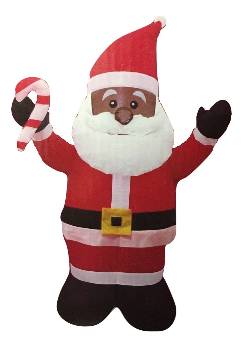 Black African American Santa Claus 4' Inflatable Airblown