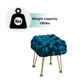 thumbnail image 3 of Home Soft Things Crushed Velvet Pouf Stool Ottoman - Dark Teal - 16x16x16'', 3 of 7