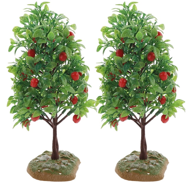 2 Árboles Frutales Simulados Decorativos para Mesa de Arena