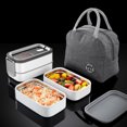 thumbnail image 3 of Heated Lunch Box 3 Layers Insulated Lunch Container Leak-Proof Thermal Bento Box Every Parts Detachable Meal Heater with Handle, 3 of 9