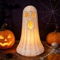 thumbnail image 6 of NANIL Halloween Woven Ghost Basket, 12 Inch Handwoven White Rattan Ghost Figurine, Spooky Farmhouse Halloween Tabletop Centerpiece & Porch Decor, Halloween Home Ornament Perfect Halloween Gift, 6 of 19