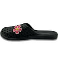 thumbnail image 2 of LAVRA Women's Slip on Mule Jelly Black Slide Sandals with Flower Decal, 2 of 4