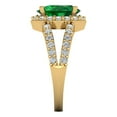 thumbnail image 3 of Halo Engagement Ring for Women - 2.6ct Simulated Emerald in 14K Yellow Gold Promise Ring, 3 of 7