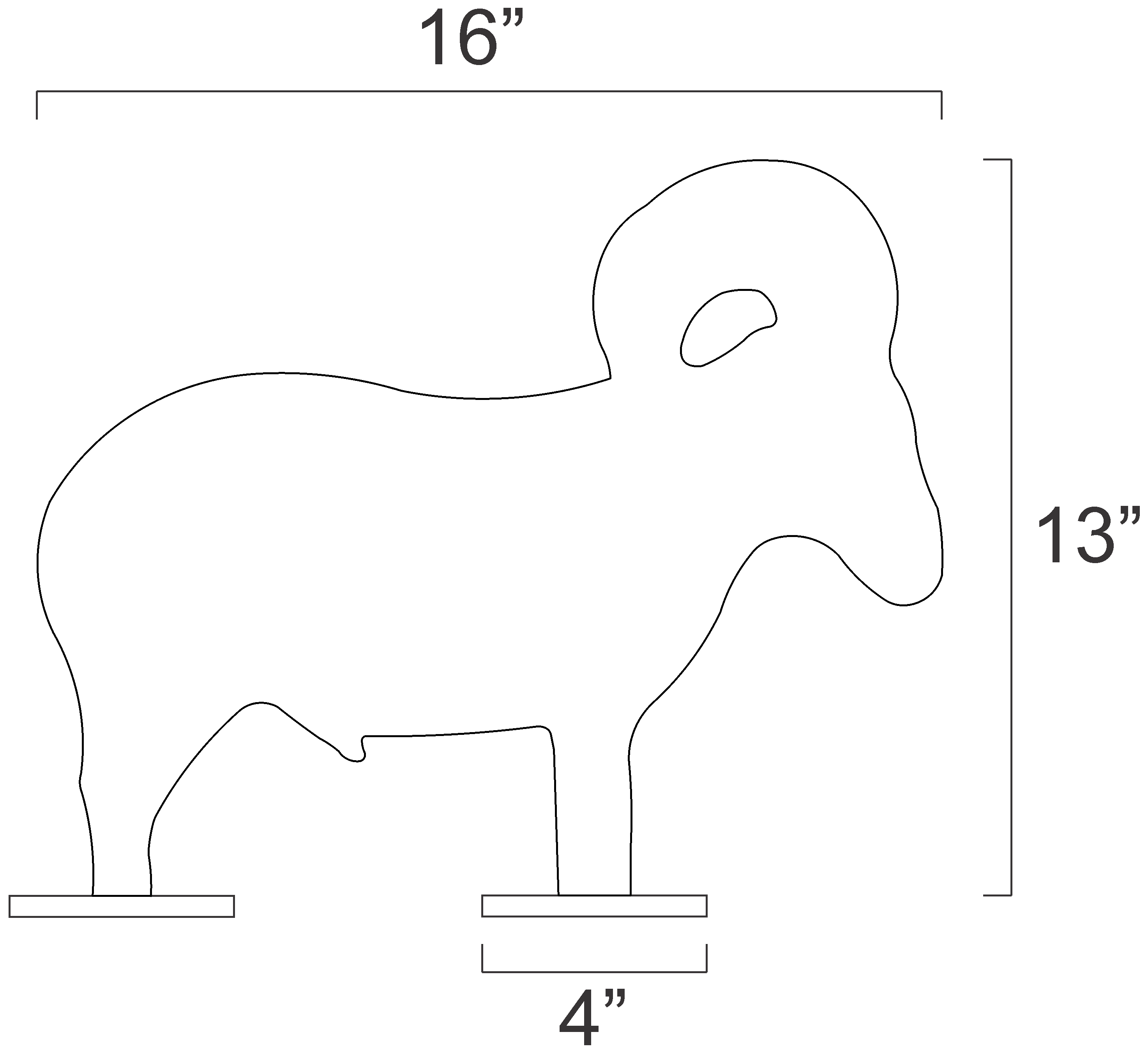 Magnum Target 1/2sc IHMSA/NRA Metallic Silhouette Targets - 4pc AR500 Steel Rifle Knock-overs - 124NP