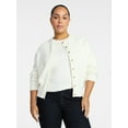 thumbnail image 2 of Time and Tru Women's Button Front Textured Cardigan, Sizes XS-XXXL, 2 of 7