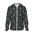 thumbnail image 1 of Fotbe Gold Snowflake Christmas Tree Chaqueta con Protección Solar UPF 50+ para Hombre y Mujer, Camisa con Capucha y Bolsillos-Large, 1 of 7