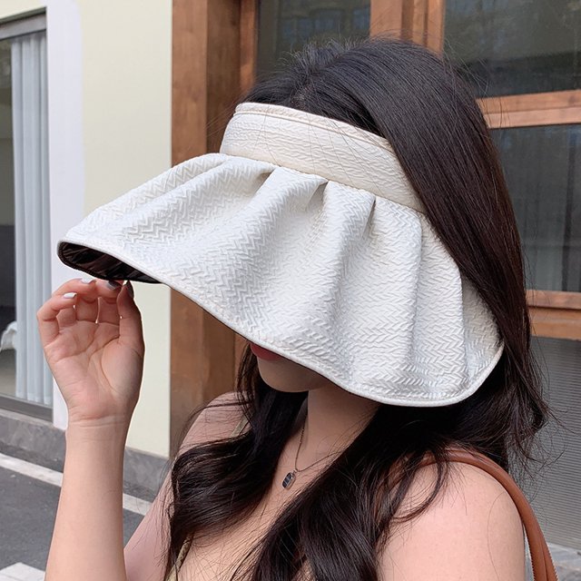 LinYooLi Sunshade Hat For Women, UV Protection, Summer Cycling, Sun Protection, Thin Brimmed Hat, Face Covering, Hollow Top Shell Hat