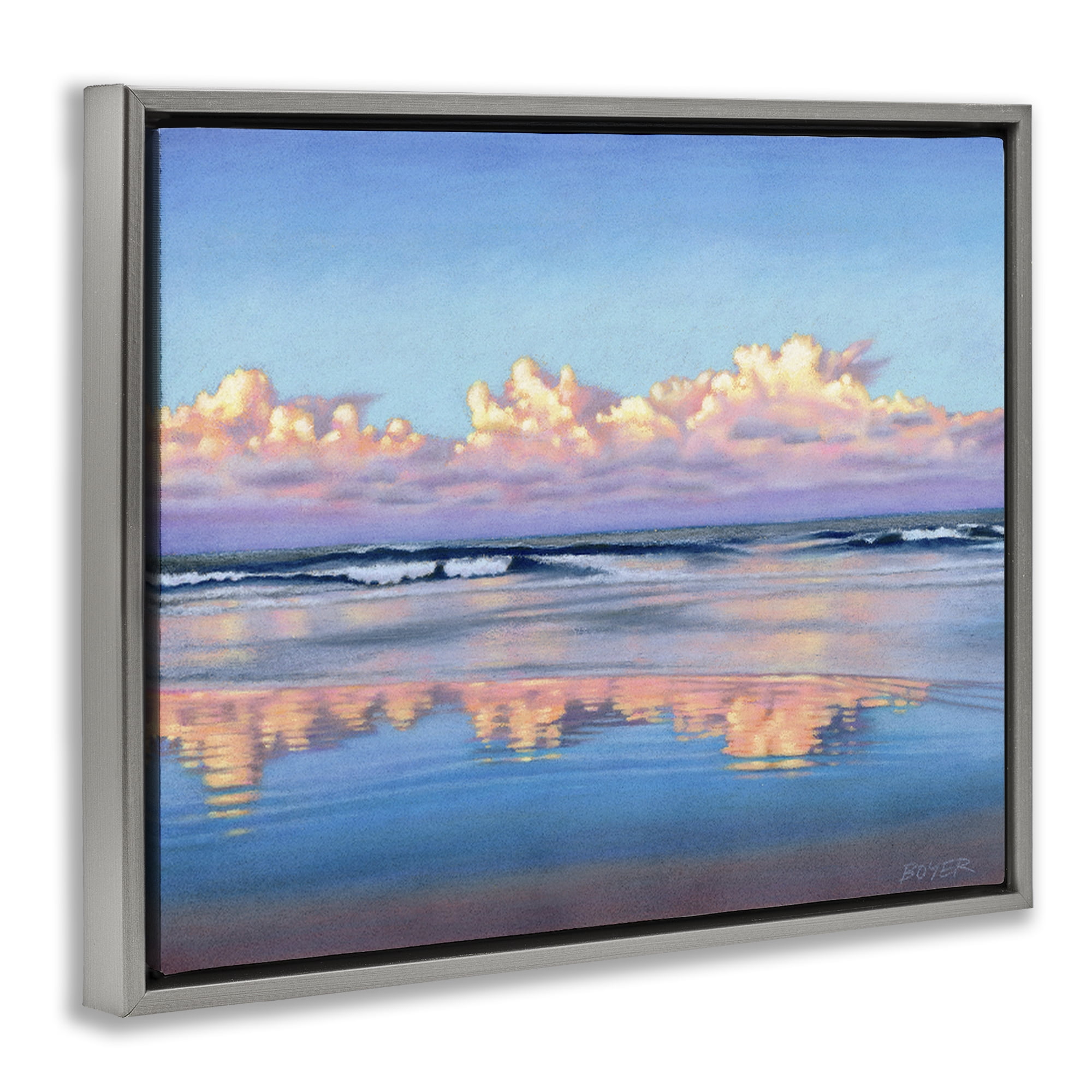 Stupell Industries Cloud Illusions Reflection Gray Framed Floater Canvas Wall Art, design by Susy Boyer