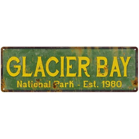 Glacier Bay National Park Rustic Metal 8x24 Sign Cabin Wall Decor