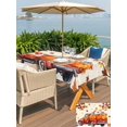 thumbnail image 4 of Outdoor Tablecloth with Umbrella Hole and Zipper, Thanksgiving Truck Rectangle Table Cloth 60x102 Inch Waterproof Tablecloth, Orange Blue White Pumpkin Maple Leaf Picnic Table Cover for Patio Camping, 4 of 7