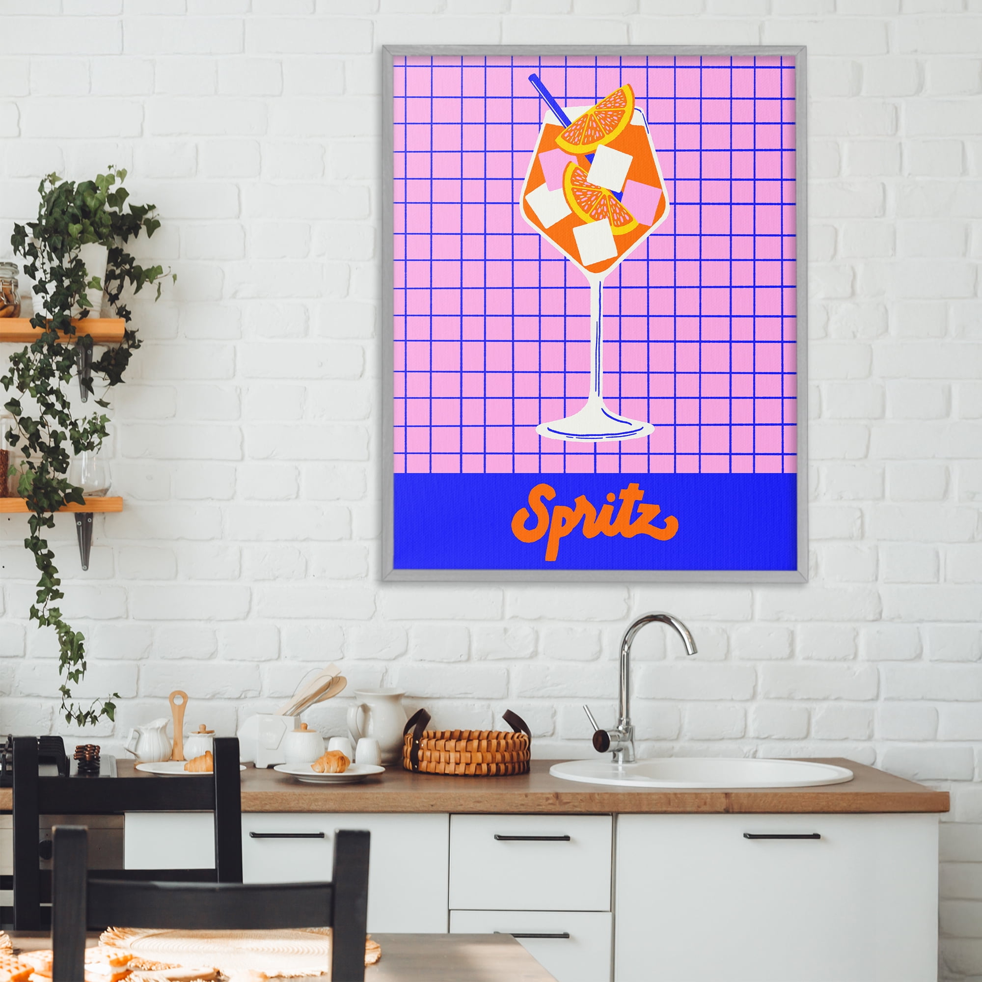 Stupell Industries Colorful Summer Spritz Drink Gray Framed Giclee Art, design by Indira Prieto | IndySign