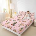 thumbnail image 5 of Feelyou Kawaii Pink Cowgirl Twin Sheet Sets, Tribal Western Cowboy Twin Fitted Sheet, Flower Skeleton Skull Flat Sheet, Ultra Soft Bedroom Decor, 3pcs, 5 of 8