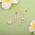 thumbnail image 5 of Music Notes Earrings Anti-Tarnish Silvertone Handset Crystal Stones J 202-Silver, 5 of 5