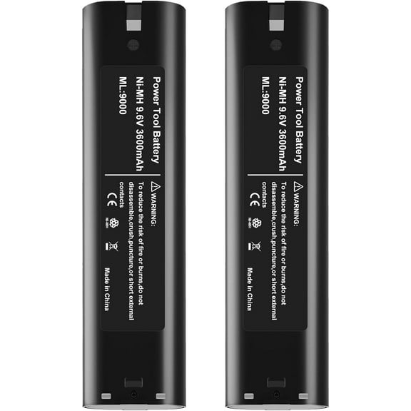 2Pack 3.6Ah Replacement for 9000 Battery Compatible with 9.6V Ni-Mh Battery 9001 9002 9033 9600 193890-9 192696-2 632007-4 Cordless Power Tools