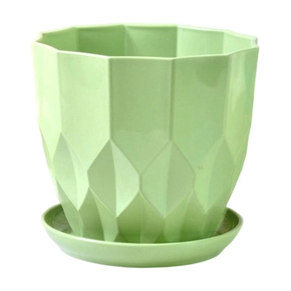 Plant Pots Indoor with Drainage Holes – Plastic Flower Pots 5.5 Inch– Modern Planters for Indoor Plants, Room & Office Decor