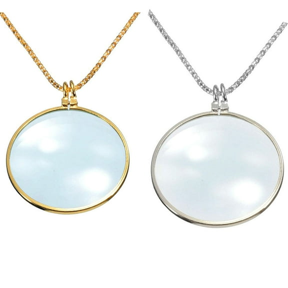 REOFLYUP Wearable Magnifier Necklace Magnifier Metal Golden 2Pcs