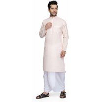 Mens Desginer Wear Bollywood South Indian Style Cotton Dhoti Kurta Set