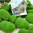thumbnail image 4 of 30PCS  Artificial Moss Rocks Decorative, 3 Size Green Moss Balls,Moss Stones, Green Moss Covered Stones, Fake Moss Decor for Floral Arrangements, Fairy Gardens and Crafting, 4 of 7