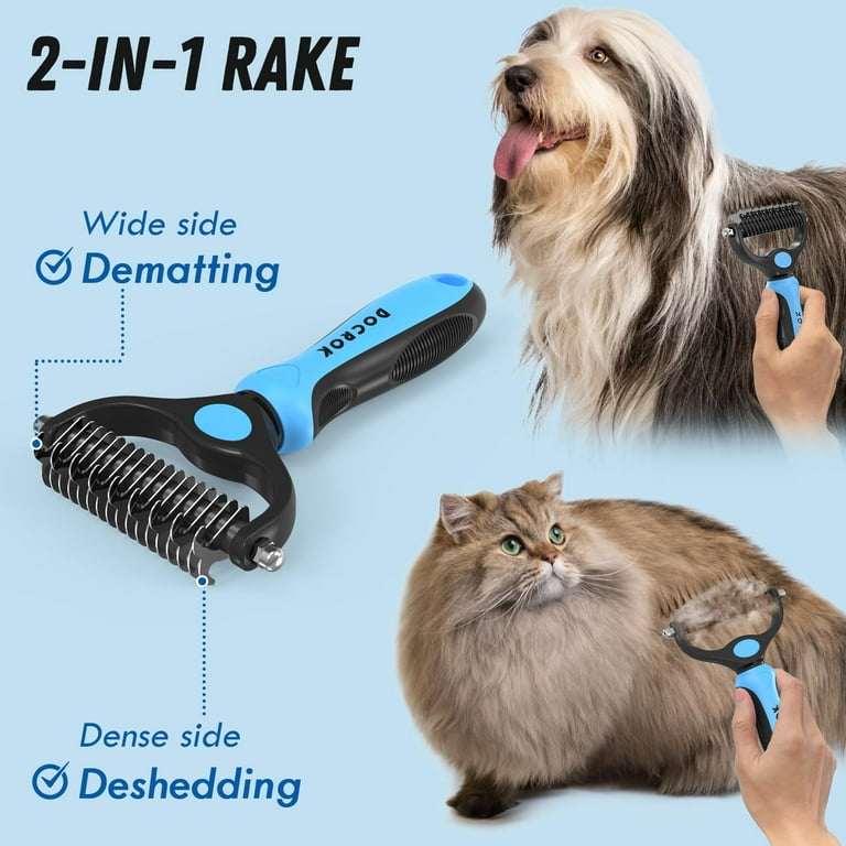 7-in-1 Pet Grooming Brush Set For Dogs & Cats - Includes Deshedding Tool, Slicker Brush, Flea Comb & Bath Brush - Dog Hair Removal Kit