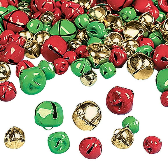 6mm - 13mm Christmas Jingle Bells - 200 Pc., Craft Supplies, Bells, Bulk Craft Accessories, Winter, 200 Pieces, z - Original Item Not Classified