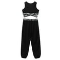thumbnail image 4 of YEAHDOR Kids Girls Activewear Athletic Crop Top with Leggings Gym Sports Suit Outfit Set, 4 of 7