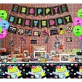 thumbnail image 5 of 80s Party Supplies - Back to the 80s Party Decorations Set Including HAPPY BIRTHDAY Banner, Hanging Swirls, 80s Element Bunting, Plates, Cups, Napkins, Tableware, Tablecloth, Balloons - Serves 20, 5 of 8
