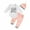 Pink, variant on Musuos 3-Piece Newborn Baby Spring Fall Set 3M 6M 12M Letter Print Long Sleeve Crew Neck Romper Elk Print Long Trousers Hat Outfits