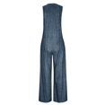 thumbnail image 4 of ClodeEU Women's V Neck Sleeveless Wide Leg Jumpsuit,Casual Loose Romper with Pockets Dark Blue,Women's Plus XXL, 4 of 7