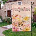 thumbnail image 3 of Watercolor Fall Bee Garden Flag 12x18 Inch Double Sided Outdoor House Flag with Floral Leaves Pattern for Front or Back Yard Lawn, 3 of 6