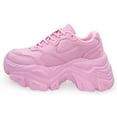 thumbnail image 2 of Berness Women Chunky Platform Sneakers Lace Up Fashion Trainers Thick Sole Casual Walking Light Weight Shoes BLAIR Light Pink 5, 2 of 4