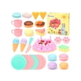 thumbnail image 2 of Tea Party Set For Little Girls,Kitchen Pretend Play Toys Kids Plastic Toys Tea Set,With Cake Dessert,Ice Cream,Cups&Plates,Play Kitchen Accessories Bi, 2 of 4