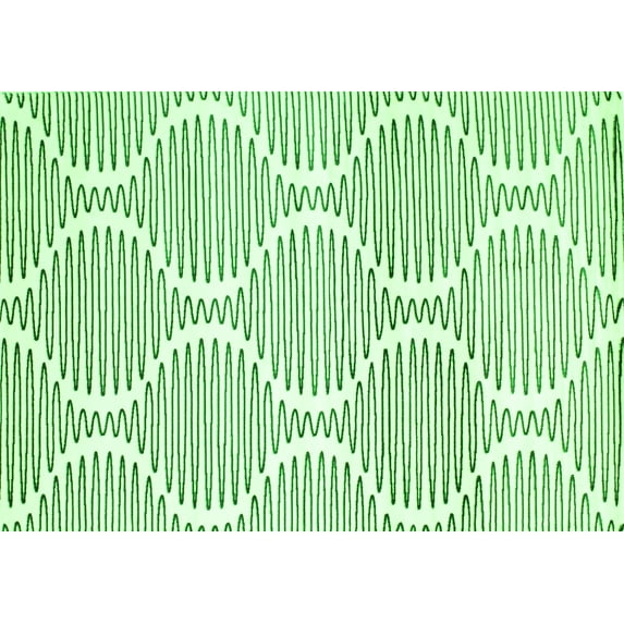 Ahgly Company Indoor Rectangle Abstract Green Contemporary Area Rugs, 7' x 9'