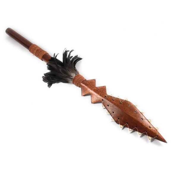 Thick King Kamehameha Koa Spear 60 inch w/ 14 Shark Teeth - Hawaiian Tradition - | #koakkmh3
