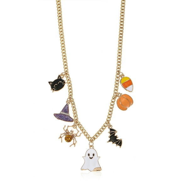Halloween Women’s Gold-Tone Novelty Charm Necklace from Way to Celebrate, 1-Piece