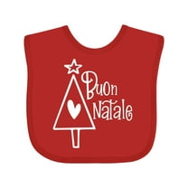 Inktastic Buon Natale Christmas Tree with Heart and Star Boys or Girls Baby Bib