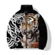 thumbnail image 2 of Chaqueta para clima frío para hombre, ropa de calle Harajuku, abrigo para hombre, chaquetas casuales de algodón de invierno para hombre, chaqueta con estampado de tigre y león para hombre, 2 of 4