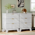 thumbnail image 7 of FANRAL Fluted Nightstand with Charging Station,Modern Bedside Table with Drawers,Wood End Table Small Dresser for Bedroom Living Room,White Night Stand, 7 of 7