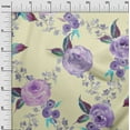 thumbnail image 2 of oneOone Organic Cotton Poplin Twill Fabric Watercolor Leaves & Peony Floral Fabric Prints By Yard 42 Inch Wide, 2 of 4