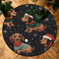 thumbnail image 7 of CURLYOOT Round Rug 3ft Dachshund Dog Area Rug, Washable Circle Mat Non Slip Floor Carpet Mat, Merry Christmas Soft Indoor Rugs for Entryway Living Room Dining Room Bedroom, 7 of 7
