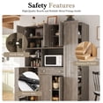 thumbnail image 6 of 70" Tall Kitchen Pantry Cabinet with Hutch, Large Kitchen Cupboard Cabinet with Microwave Stand, 6 Doors and 1 Drawer for Living Room, Brown, 6 of 6