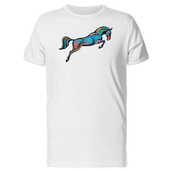 Amazing Colorful Silver Horse T-Shirt Men -Image by Shutterstock, Male Medium