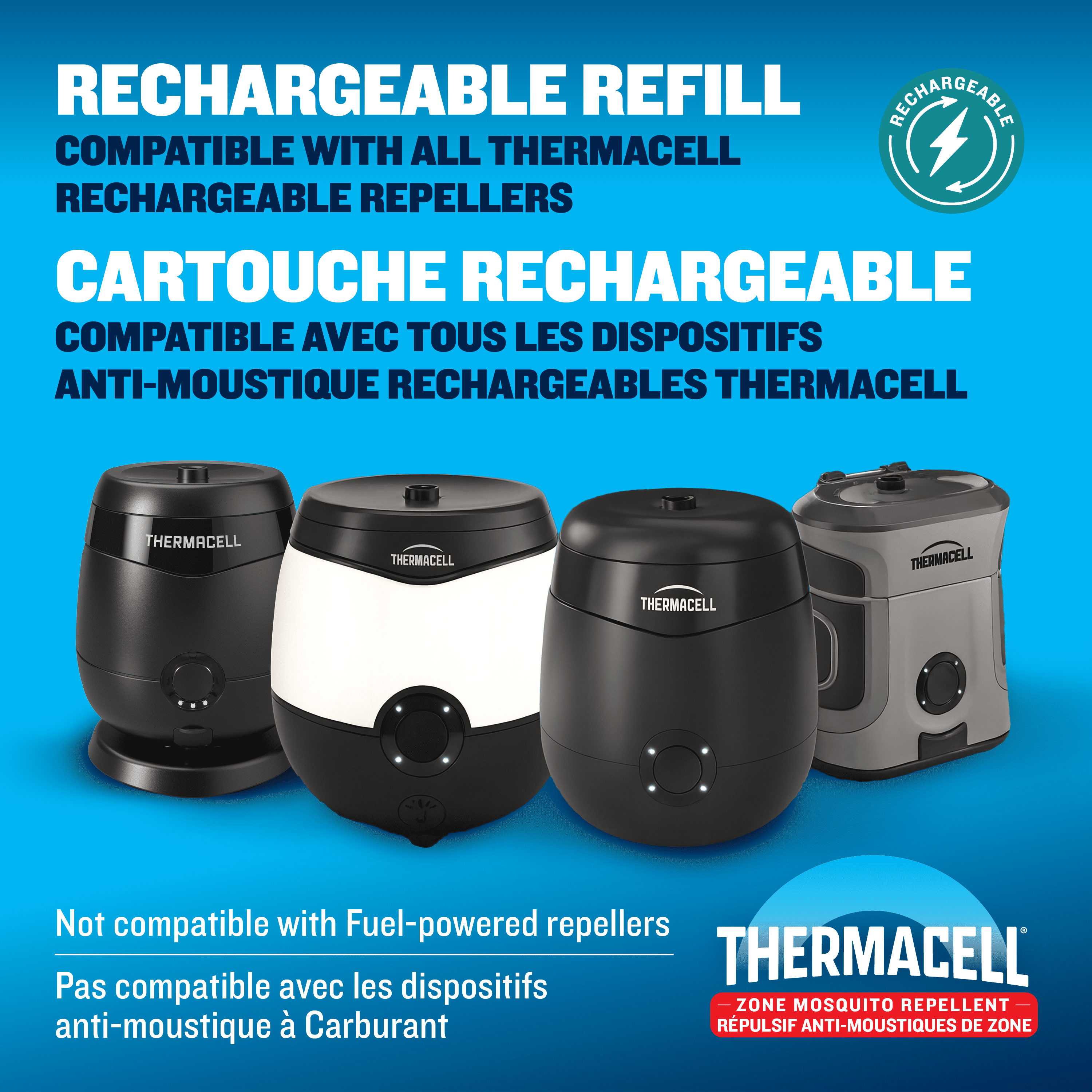Recharge de répulsif à moustiques rechargeable Thermacell E‑ZoneGuard – paquet de 72 heures
