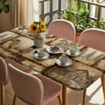 thumbnail image 3 of Vintage Animals Table Cloths for 5 Foot Rectangle Tables, Cow Rooster Trees Retro Art Patio Waterproof Elastic Fitted Tablecloths, Washable Rectangular Table Cover for Camping, 3 of 8