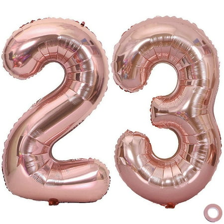 

Juland Rose Gold Number Balloons Large Foil Mylar Balloons 40 Inch Giant Jumbo Number Balloons XXL f