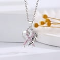 thumbnail image 6 of YiJuHui 1pcs Breast Cancer Awareness Pink Ribbon Zirconia Necklace Inspirational Strength Hope Support Jewelry Gift for Women 5*5*1CM, 6 of 6