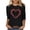 Black C, variant on Women's Classic 3/4 Sleeve Graphic T-Shirt Crew Neck Fashion Pullover Tops Valentines Oversized Shirts for Women